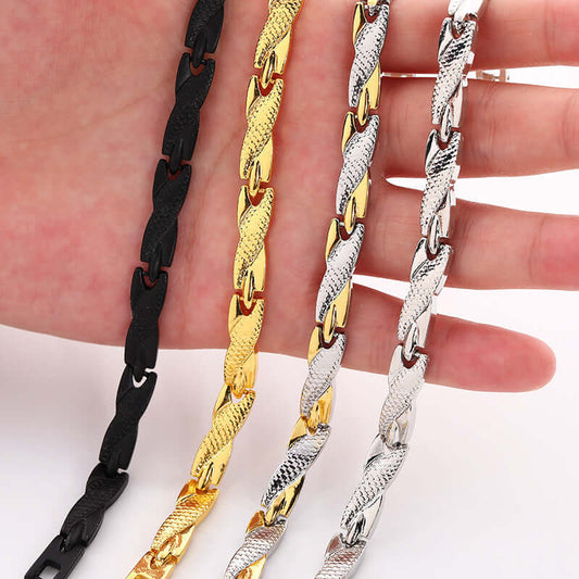 Hip Unisex Fashion Bracelets - Titanium Steel - Cool Dragon Pattern 7mm Wide 😎