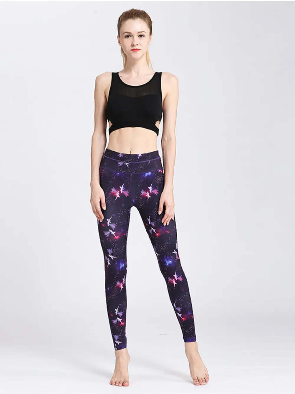 Women's Unique Printed Active High Waist Leggings - Yoga & Workout