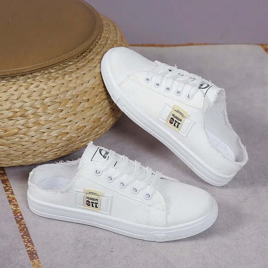 Hip Fashion Unisex Sneakers - Frayed Hem Lace Up Canvas - SO COOL ! 😎