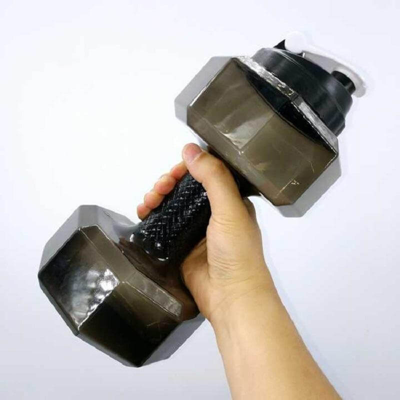 Sports Workout Water Bottle - 2.5L Dumbbell Shaped Plastic Mega Capacity