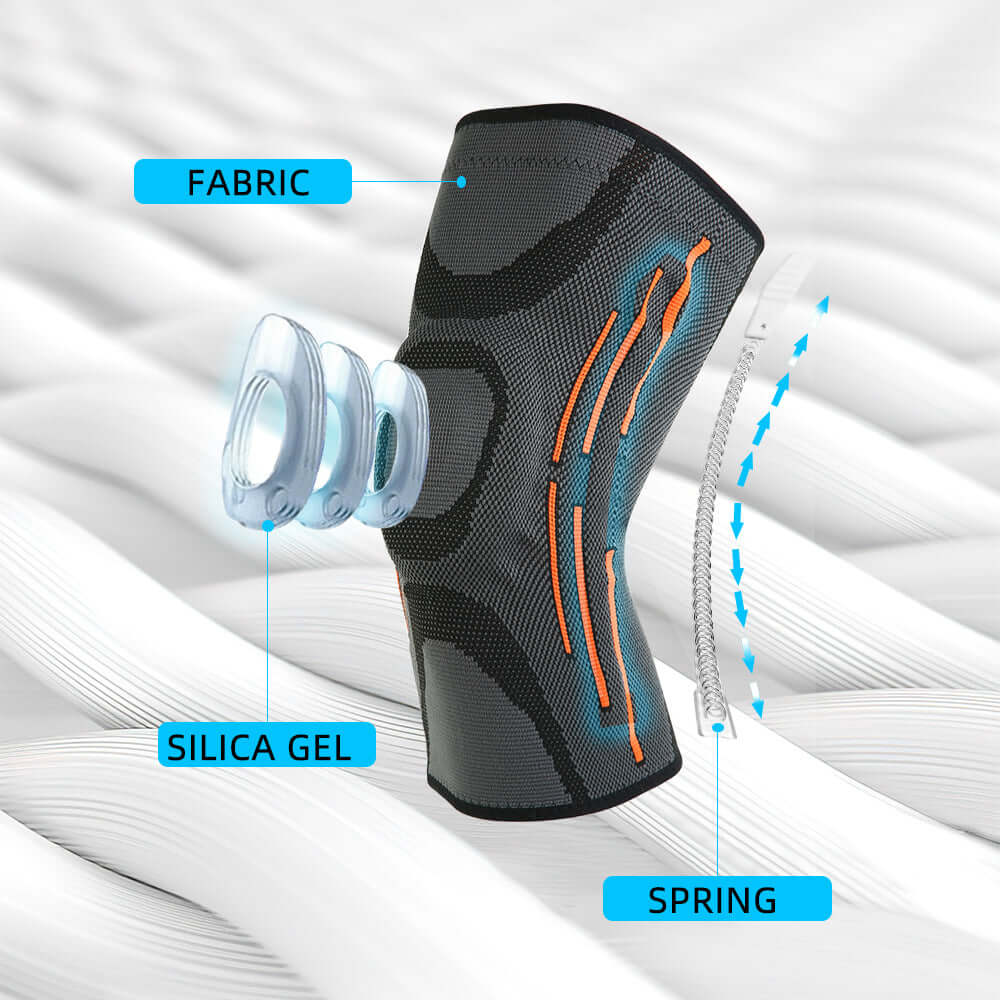 Professional Knee Protection - Silicone Spring Orange Strip Knee Brace