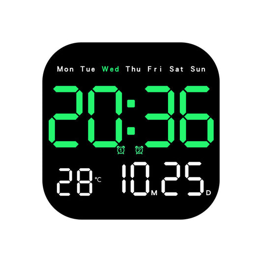 Retro Large Display Digital LED Wall Clock with Alarm, Timer & Remote Control - Living Room Attraction !
