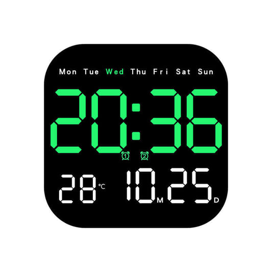 Retro Large Display Digital LED Wall Clock with Alarm, Timer & Remote Control - Living Room Attraction !