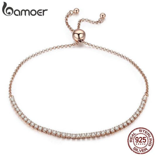 Alluring Fashion Tennis Bracelet - BAMOER 925 Sterling Silver Sparkling Strand