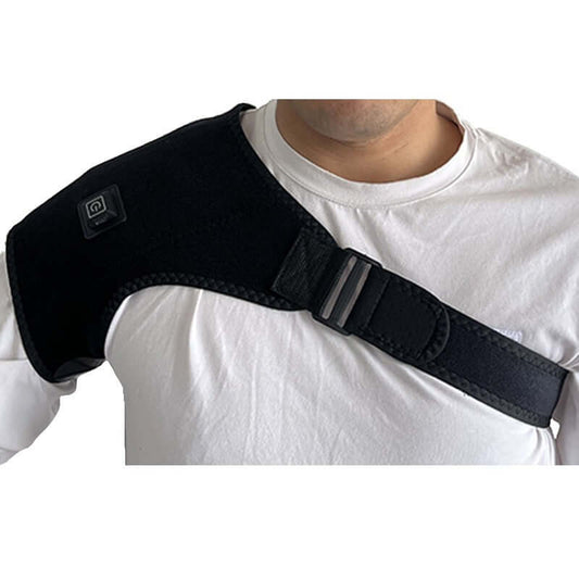 USB Heated Shoulder Therapy - Electric Heated Shoulder Wrap Brace with Vibration Massage & Portable Charger