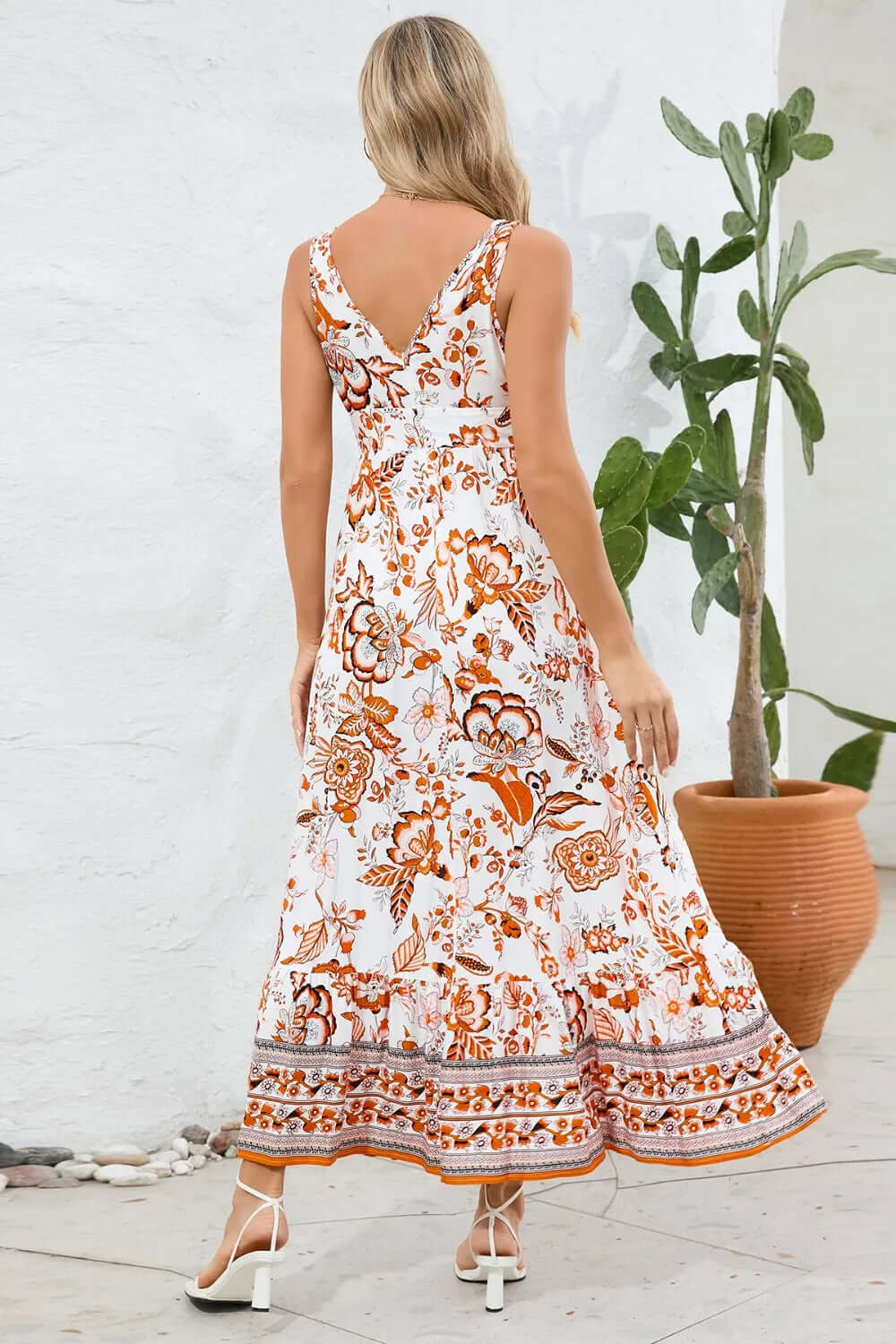 Women's Beautiful 😍 Summer Fashion Dress - Colorful Printed V-Neck Wide Strap