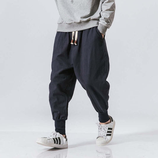 Men's Chic Sporty Linen House Pants with Crimped Leg Cuff - Grab 2 Colors while Supplies Last ! 🛍🏃♂️