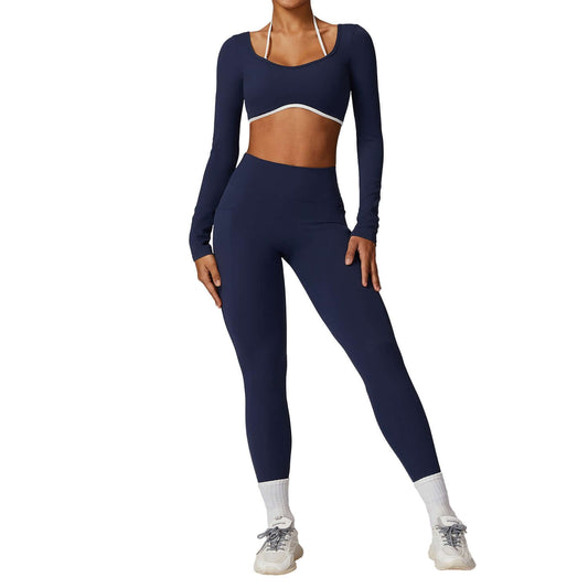 Women's Solid Color Yoga - Sports - Fitness Suit - Form Fitting & Breathable