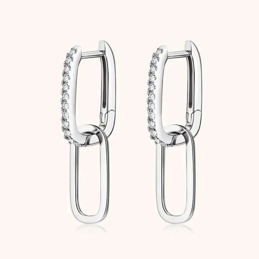 Women's Luxurious 925 Sterling Silver Moissanite Earrings - Beautiful Geometric Styling 😍