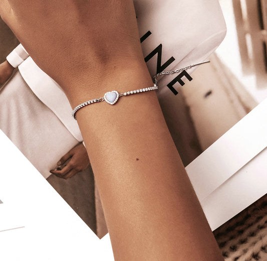 Giftable Platinum Plated 925 Silver Heart Love Bracelet 💙💝