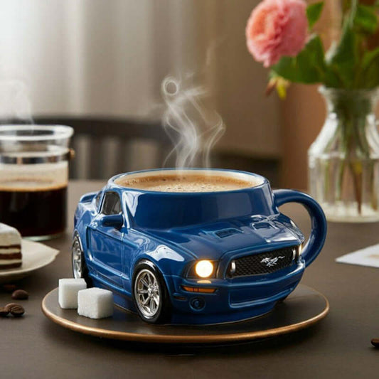 Sports Car-Shaped Stainless Steel Coffee Mug – Handmade Novelty Office Cup - Ideal Gift for Car Fans 🎁🏁🏎️