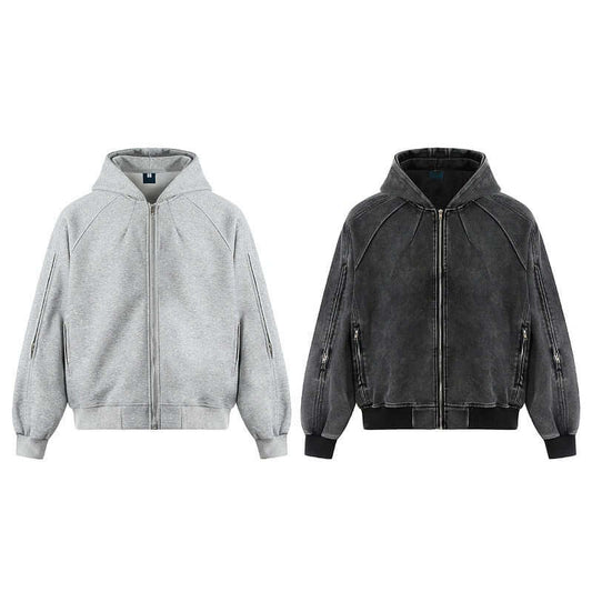 Men's Solid Color Lazy Hooded Jacket - Loose Casual, Warm Durable Cotton Comfort