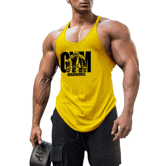 Men's Popular Fitness Tank Top 🏋️♀️ GYM WARRIORS Sporty Thin Shoulder Strap Workout Gear