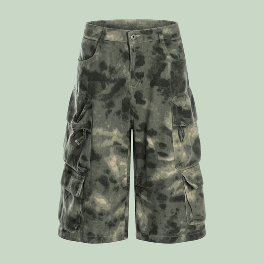 Popular Trending Camouflage Shorts - Durable Unisex Tie-Dye Workwear Seven Quarter Style