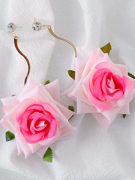 Gorgeous Fashion Alloy Rose Dangle Earrings 🥰