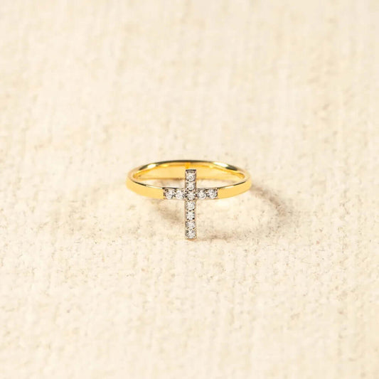 Women's 925 Sterling Silver Inlaid Zircon Cross Ring - Top Selling Fashion Jewelry 🏆