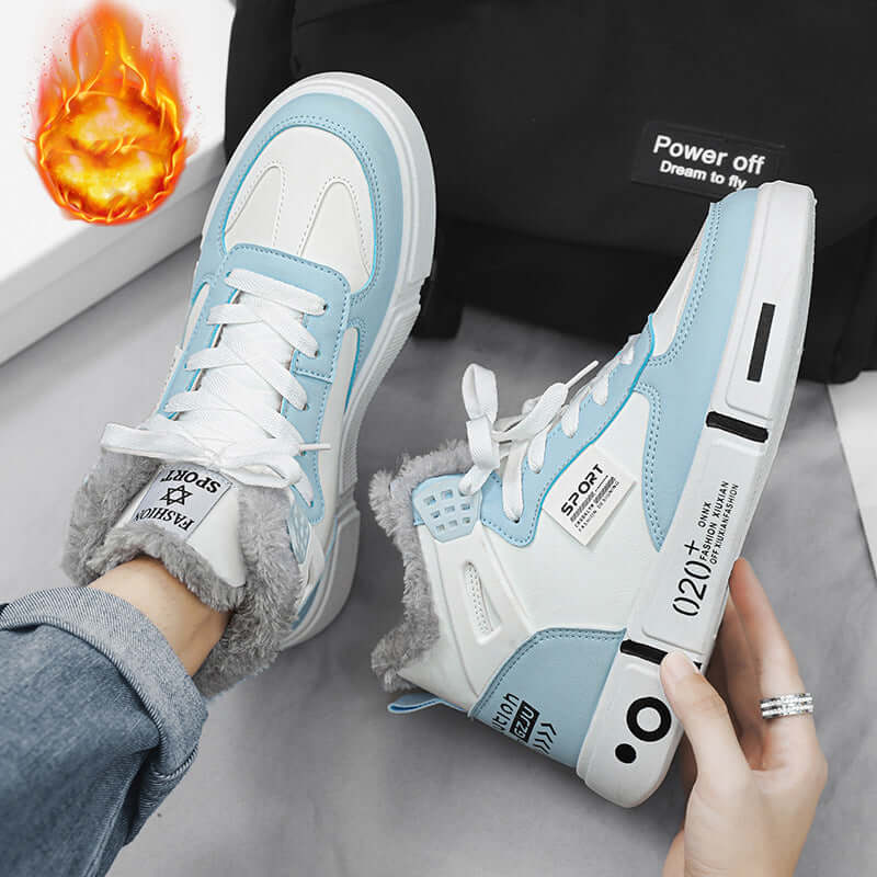 Men's Plush Warm Non Slip High Top Sneakers