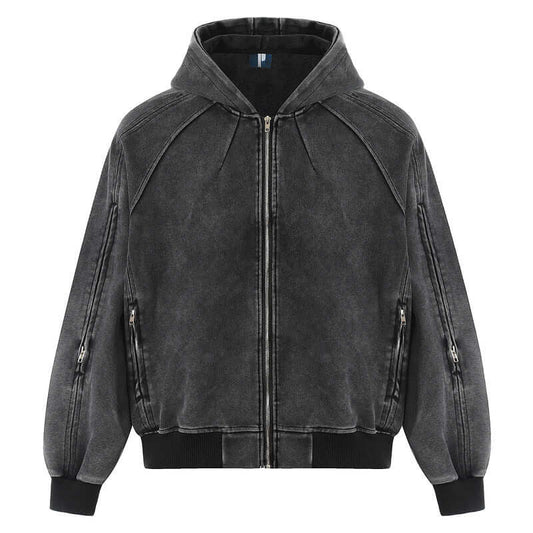 Men's Solid Color Lazy Hooded Jacket - Loose Casual, Warm Durable Cotton Comfort