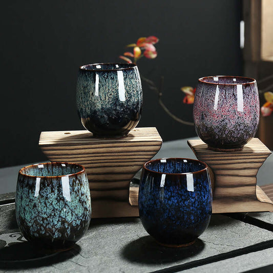 Gorgeous Ceramic Kung Fu Tea Cup 150ml. - Single Serve Cup, Tenmoku Jian Zhan, Yohen Master Tea Cup/Bowl