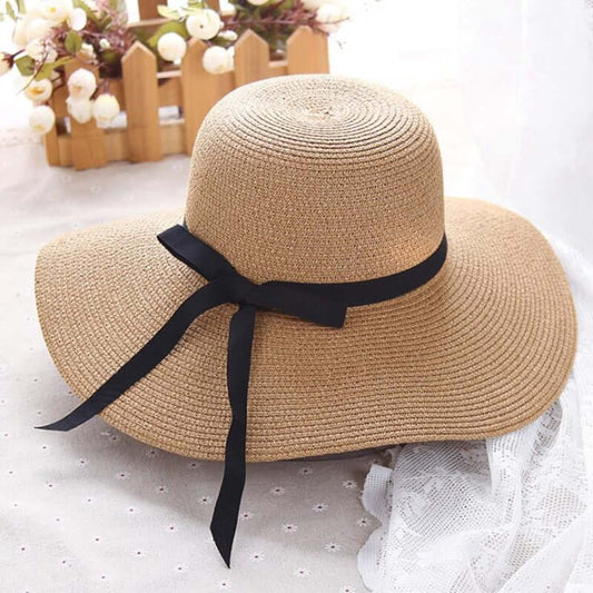 Summer Straw Bonnet - Hat for Women - Large Wide Brim for Sun Protection ☀️