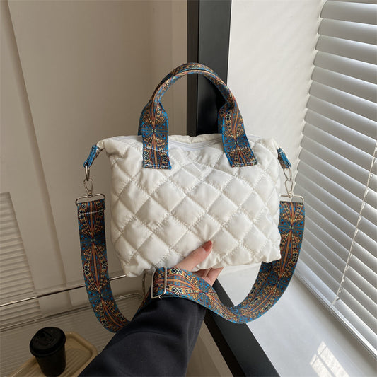 Quilted Casual Tote Bag-Handbag or Convert to Stylish Simple Crossbody Shoulder Bag ๐