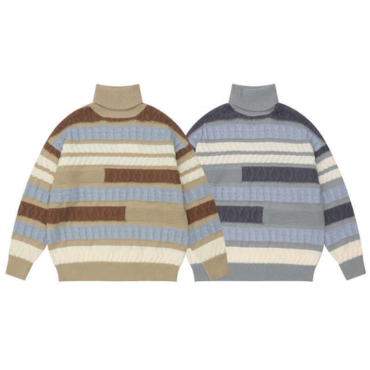 Warm Unisex High Neck Sweater - Loose Fit - Firm Waist, Cuff, & Neck