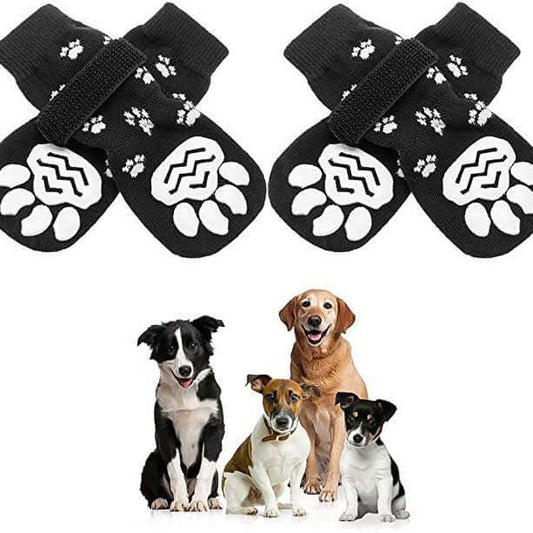Fun Pet Socks 🧦 🐾 Warm Paw Covers for Dog - Outdoor Anti-Slip Grip and Waterproof 4 Pack