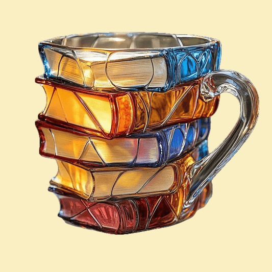 Hip Look Unique Stacked Books Coffee Cup - Clever Design Giftable For Coffee Lovers ! ☕️ 💝