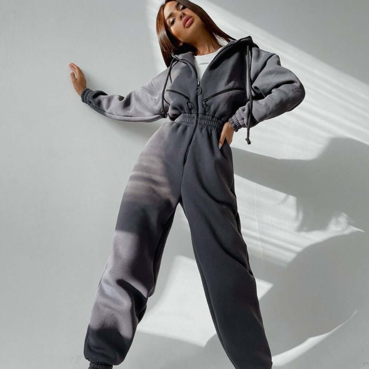Women's Trendsetter Hooded Jumpsuit - Fantastic Hip Fashion - Sports Casual - Cool Styling 😎