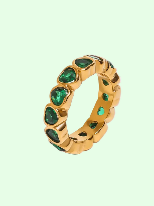 Women's Beautiful 18K Gold-Plated Ring - Inlaid Zircon and Stainless Steel 😍