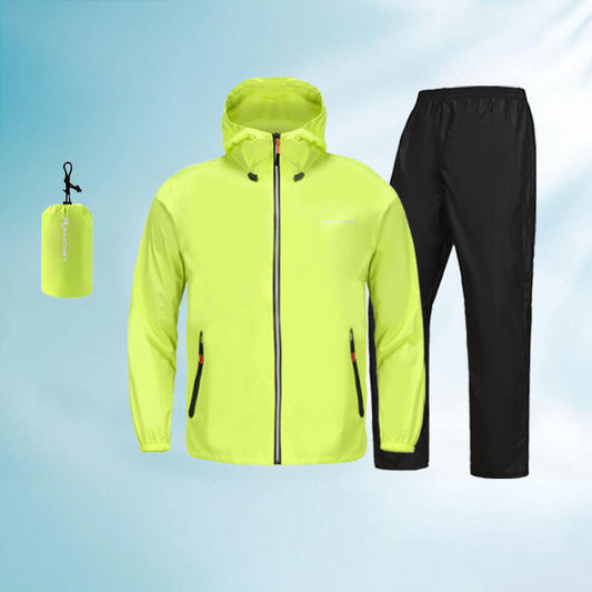 Smart Design Unisex Rain Suit - Excellent Stay-Dry Protection - Lightweight Waterproof Jacket & Pants SET