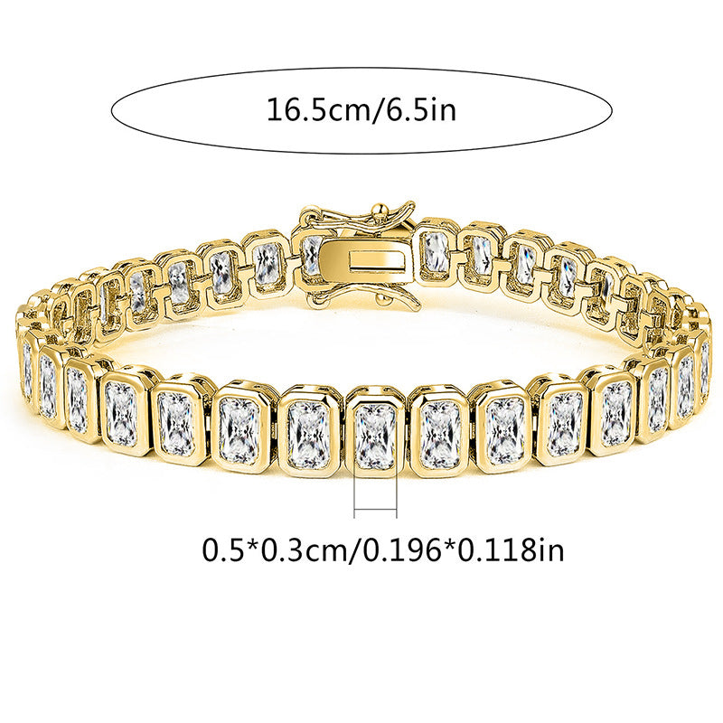 Chic Square Full Zircon Iced Out Tennis Bracelet