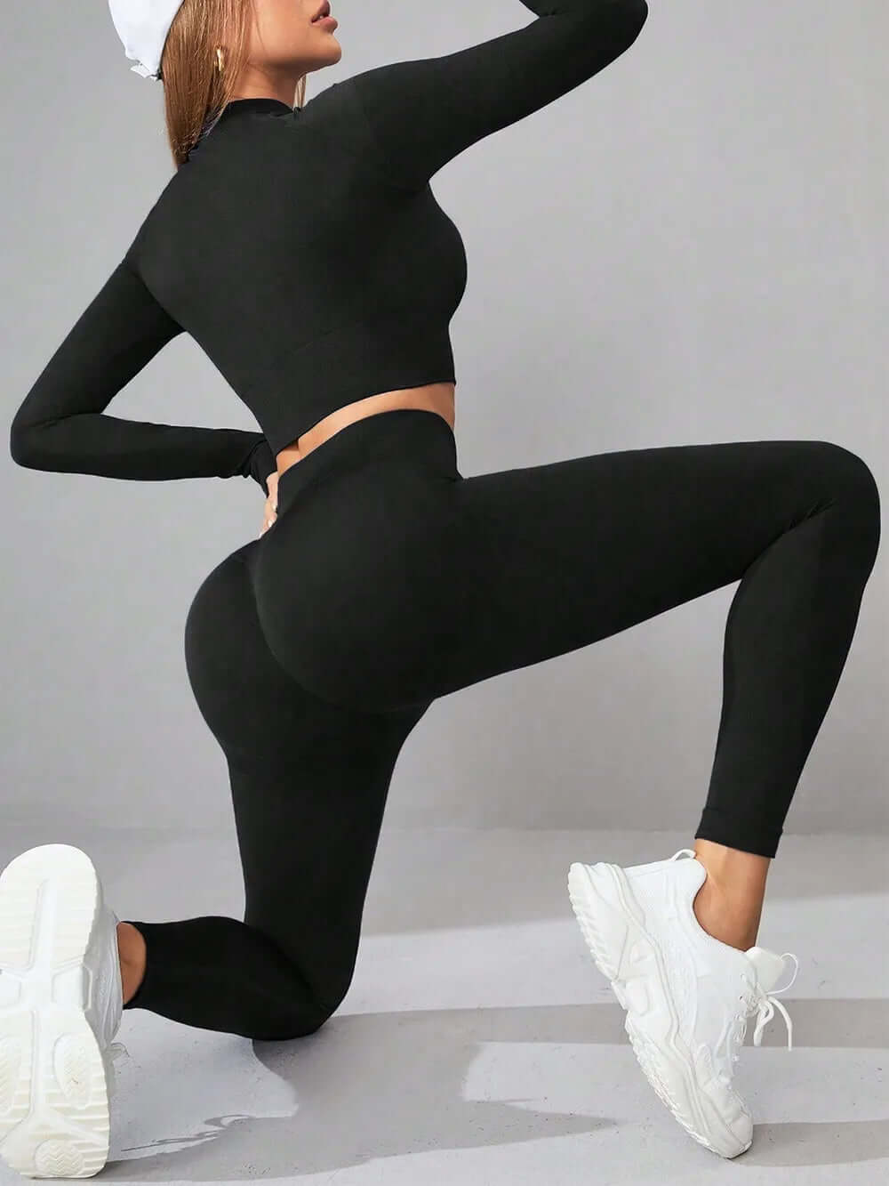 Women's Sleek Long Sleeve Top and Leggings Active Set - Fitness Essential ! 💪
