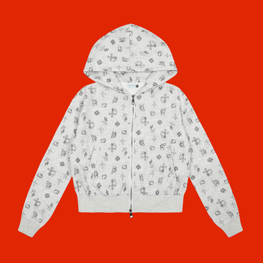 Hip Hello Kitty Zip Up Jacket 😺 Retro High Street Cross Pattern