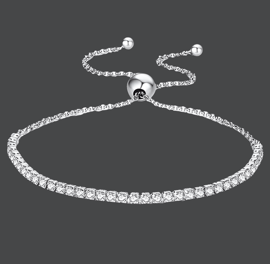 Alluring Fashion Tennis Bracelet - BAMOER 925 Sterling Silver Sparkling Strand