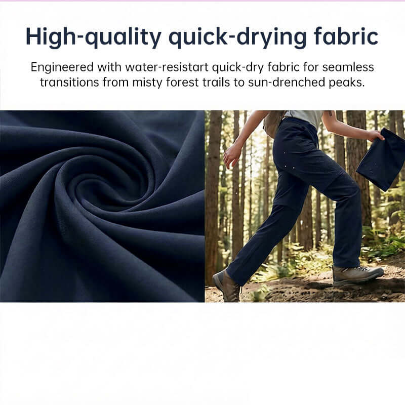 Women's Convertible Recreation Pants - Waterproof Quick-Dry Cargo Trousers with Zip-Off Legs
