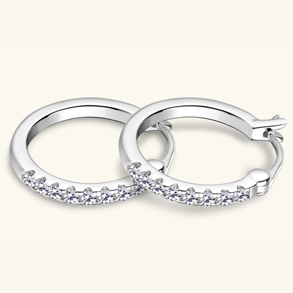 Moissanite Huggie Earrings - Stunning and Luxurious Gold and 925 Sterling Silver