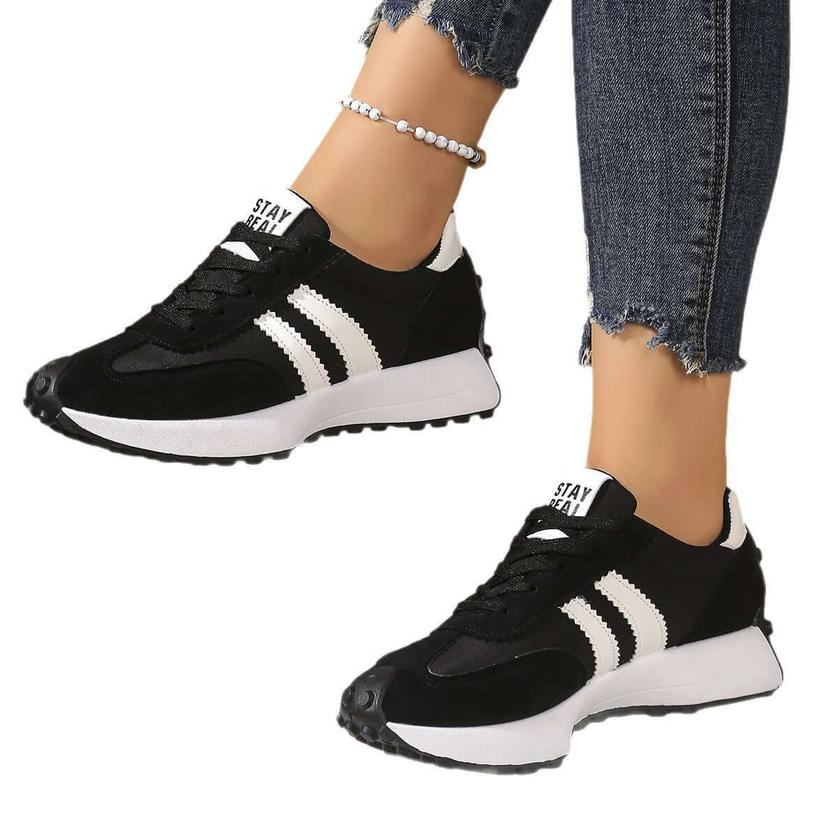 Women's Chunky Sole Athletic Sneakers - Height Increasing Sporty Fashion