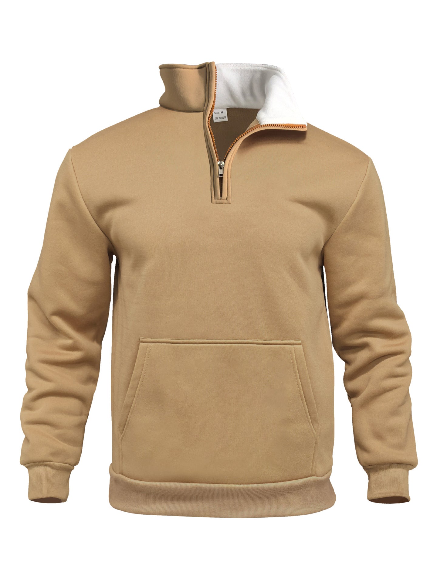 Men's Warm Autumn and Winter Waffle Knit Sweatshirt with Pouch Pocket and Stand-up Collar ♨️
