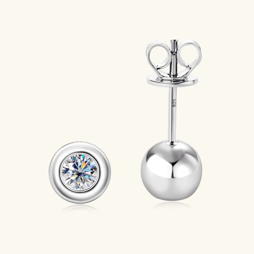 Elegant Moissanite 925 Gold and Sterling Silver Stud Earrings
