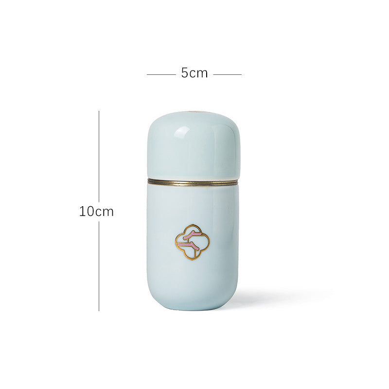Japanese Ceramic Tea Jar - Vintage Appeal Mini Tea Storage Container