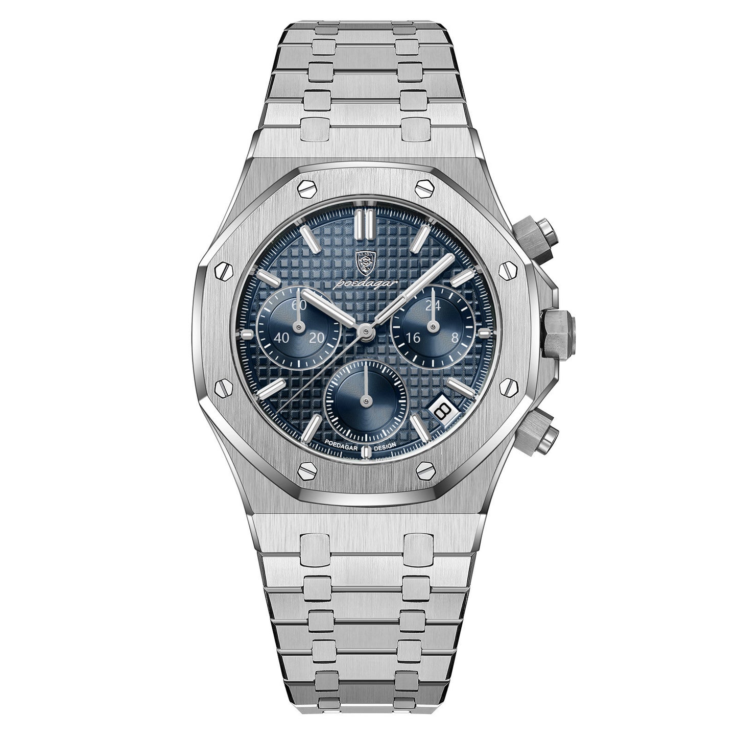 Men's Top End Classy Business Watch - Giftable Double Push Button Stainless Steel Chronograph ⌚️🎁