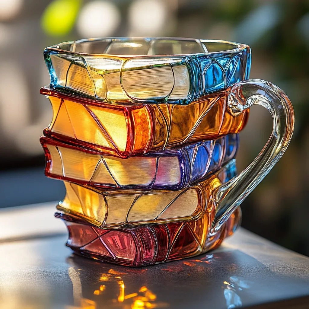 Hip Look Unique Stacked Books Coffee Cup - Clever Design Giftable For Coffee Lovers ! ☕️ 💝