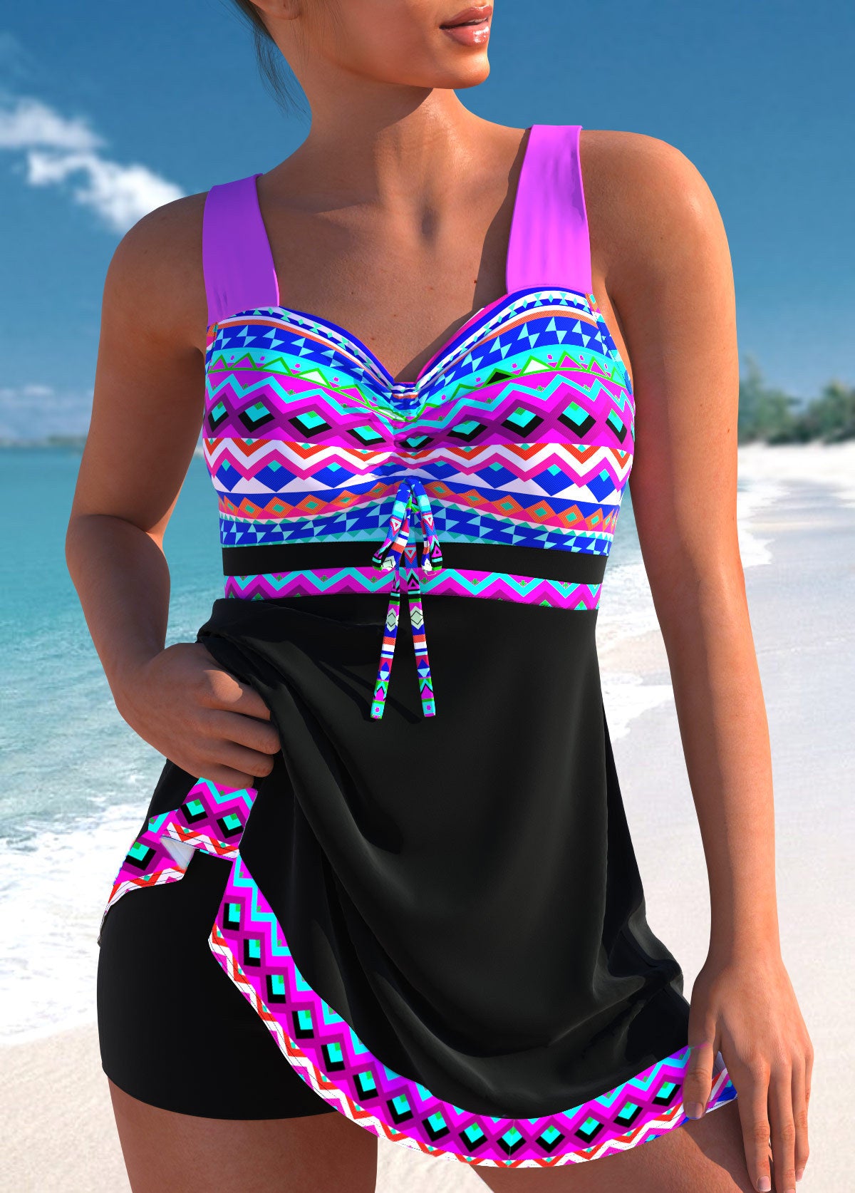 Women's Colorful Two-Piece Skirt-Bikini Quick-Dry Bathing Suit 🏖