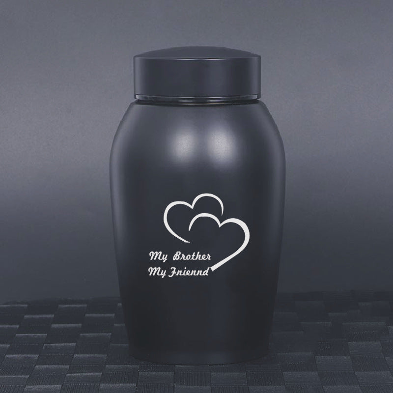 Durable Stainless Steel Pet Memorial Urn 🐾 Black Portable & Moisture-Proof Ash Keepsake Designed for Small Pets