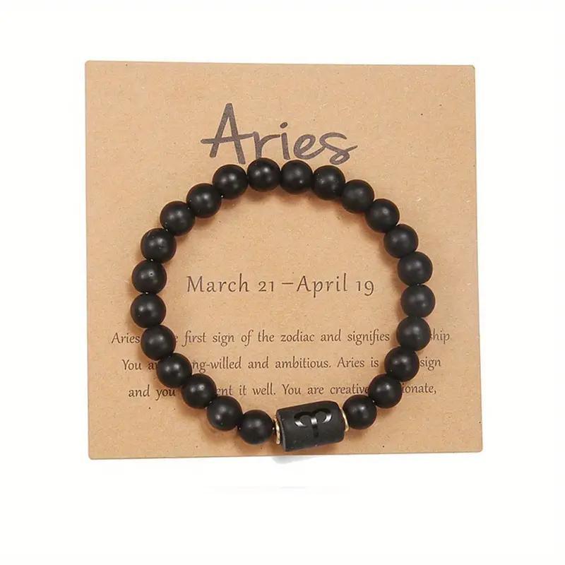 Super Cool Zodiac Beaded Bracelet - Natural Stone Beaded Tiger's Eye with Zodiac Picture Card 😎