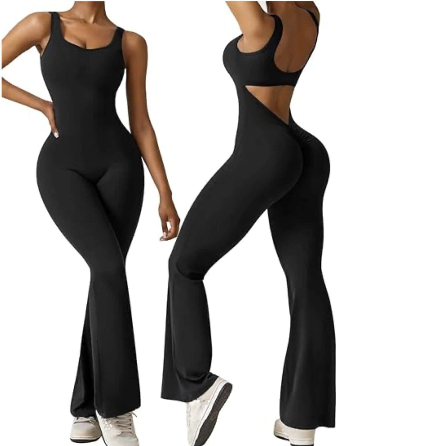Women's Popular Sexy Yoga Flared Jumpsuit - Backless Vest Tight Fitting, Hip Lifting Sports Apparel 🧘‍♀️