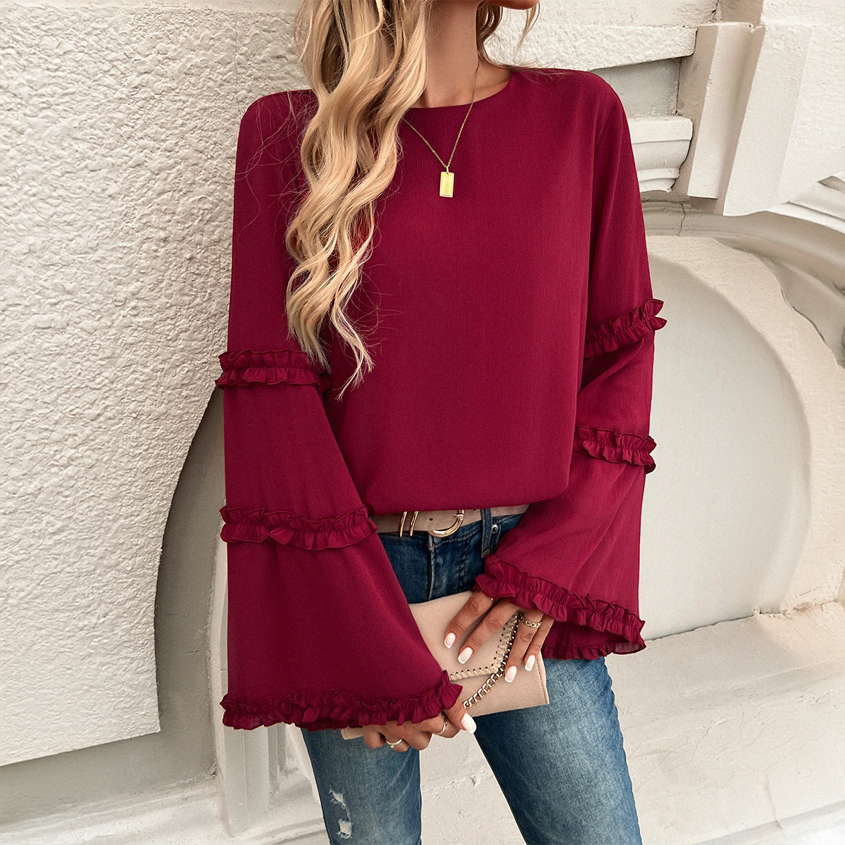 Women's Gorgeous Fall & Winter Top 😍 New Trendy Style Loose Trumpet Long Sleeved, Grab 2 Colors while Supplies Last ! 🛍🏃‍♂️