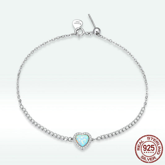 Giftable Platinum Plated 925 Silver Heart Love Bracelet 💙💝