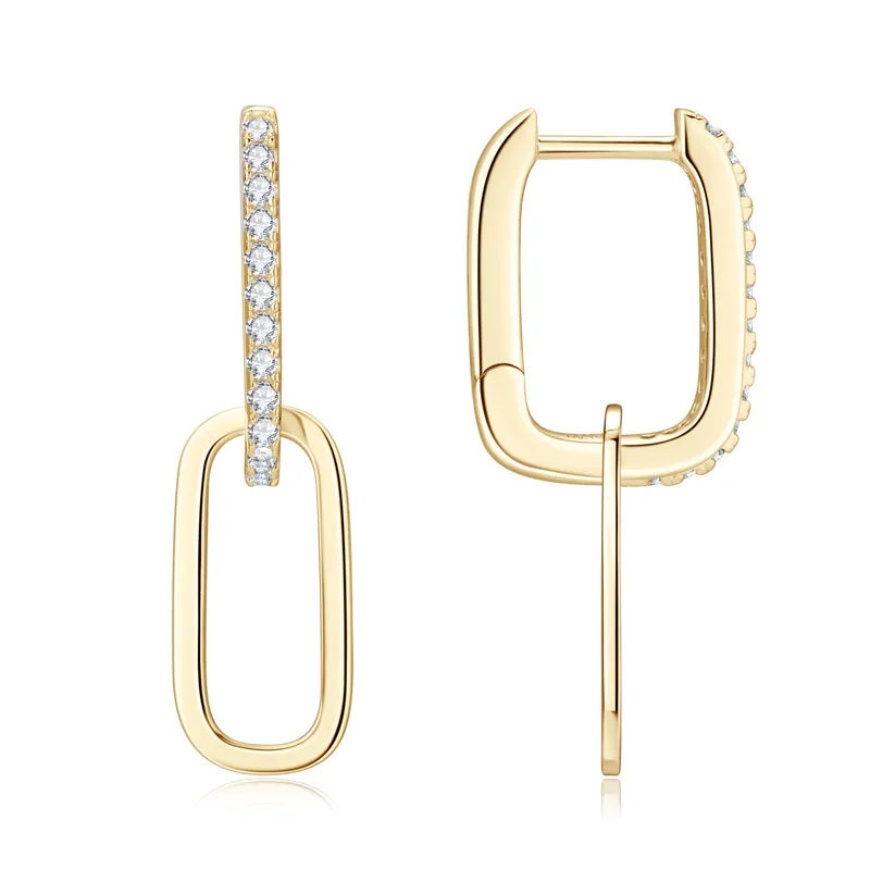 Women's Luxurious 925 Sterling Silver Moissanite Earrings - Beautiful Geometric Styling 😍